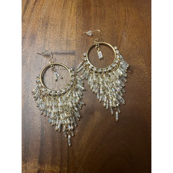 Gorgeous Women’s Crystal Chandelier Fish Hook Earrings NWT - Picture 2 of 2